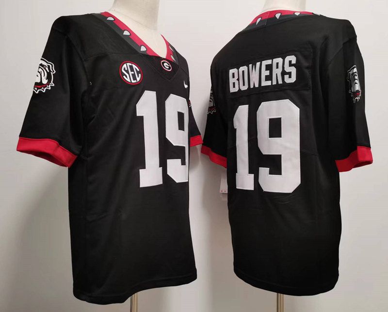 Men Georgia Bulldogs 19 Bowers Black 2024 Nike Vapor NCAA Jersey